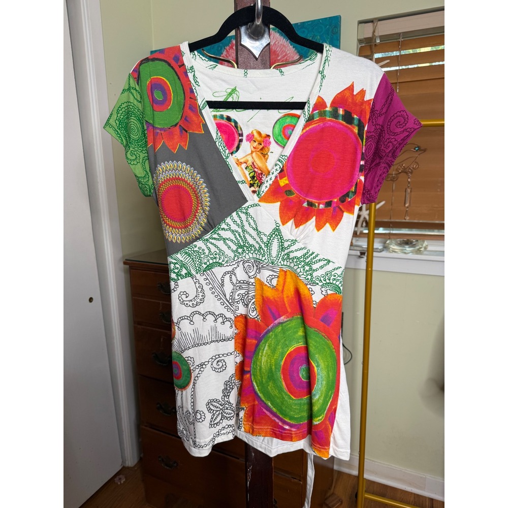 Desigual Y2K Abstract Floral Tunic